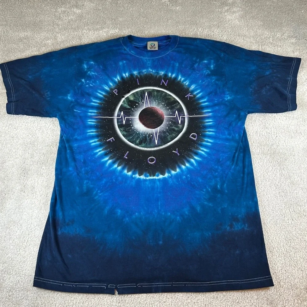Pink Floyd Pulse Liquid Blue Tie Dye Graphic T-Shirt Blue Men's XL 2005 Rock Tee